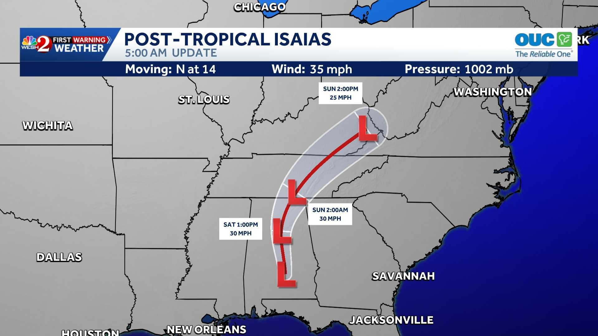 Post-tropical cyclone Isaias: Maps, spaghetti models — WESH 2 Orlando, Lake Mary Community news