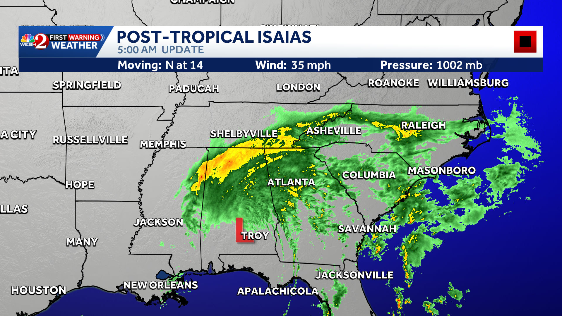 Isaias weakens after Category 2 landfall in Florida, but flooding threat continues — WESH 2 Orlando, Lake Mary Community news
