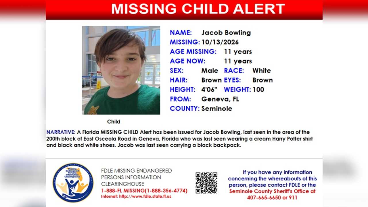 Missing child alert issued for 11-year-old Geneva boy — WESH 2 Orlando, Lake Mary Community news