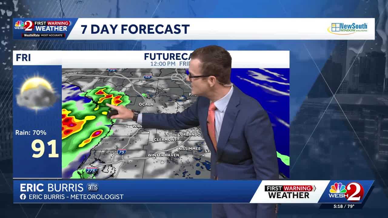 Heavy rain, localized flooding possible today in Central Florida — WESH 2 Orlando