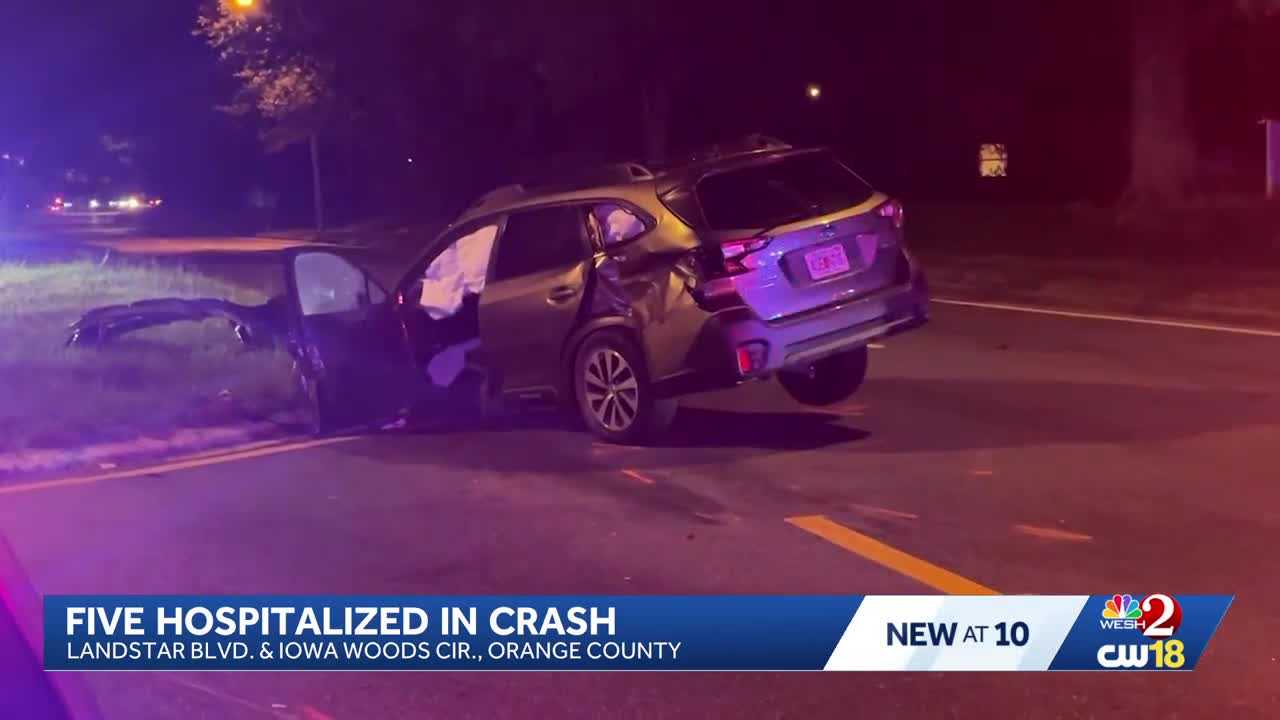 5 critically injured in fiery Orange County crash, troopers say — WESH 2 Orlando, Lake Mary Community news