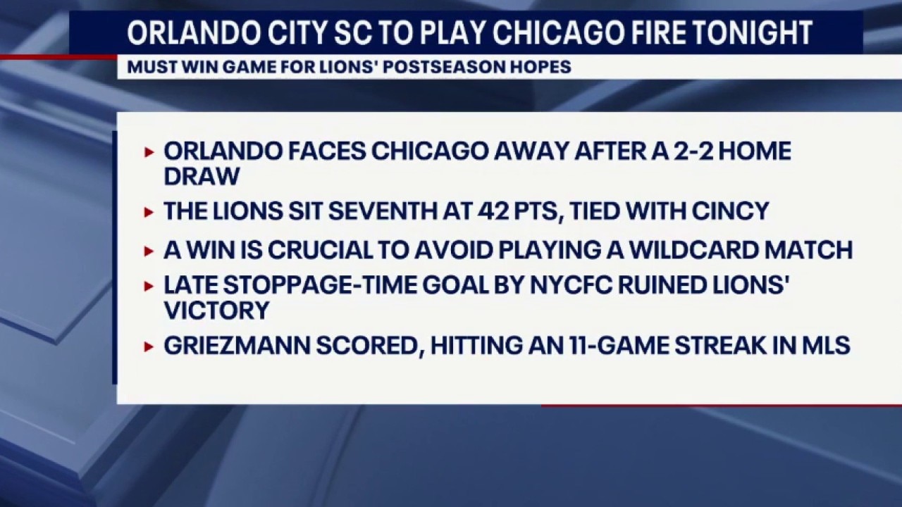 Orlando City to play Chicago Fire in must-win game — FOX 35 Sports Orlando